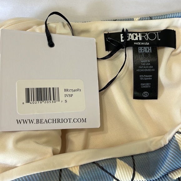 Beach Riot Carlie One Piece Swim Suit in Blue Argyle Size S NWT - Picture 9 of 9